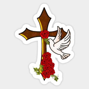 Roses and Dove Sticker